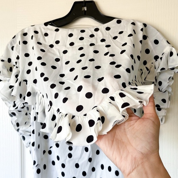 Rat & Boa Mariella Maxi Dress Polka Dot Ruffle White Black Size Medium NWT - Picture 8 of 11